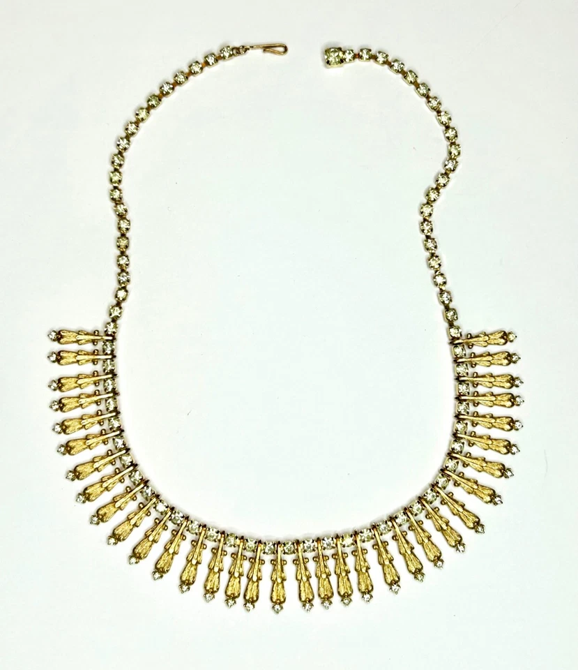 RARE VTG Celebrity Gold Egyptian Cleopatra Fringe Necklace Bracelet Earring Set - Image 3 of 4