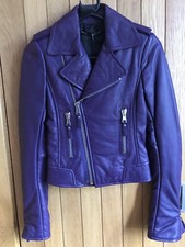 Balenciaga 2011 Eggplant Purple Leather Biker Jacket - Size 34, Bnwt