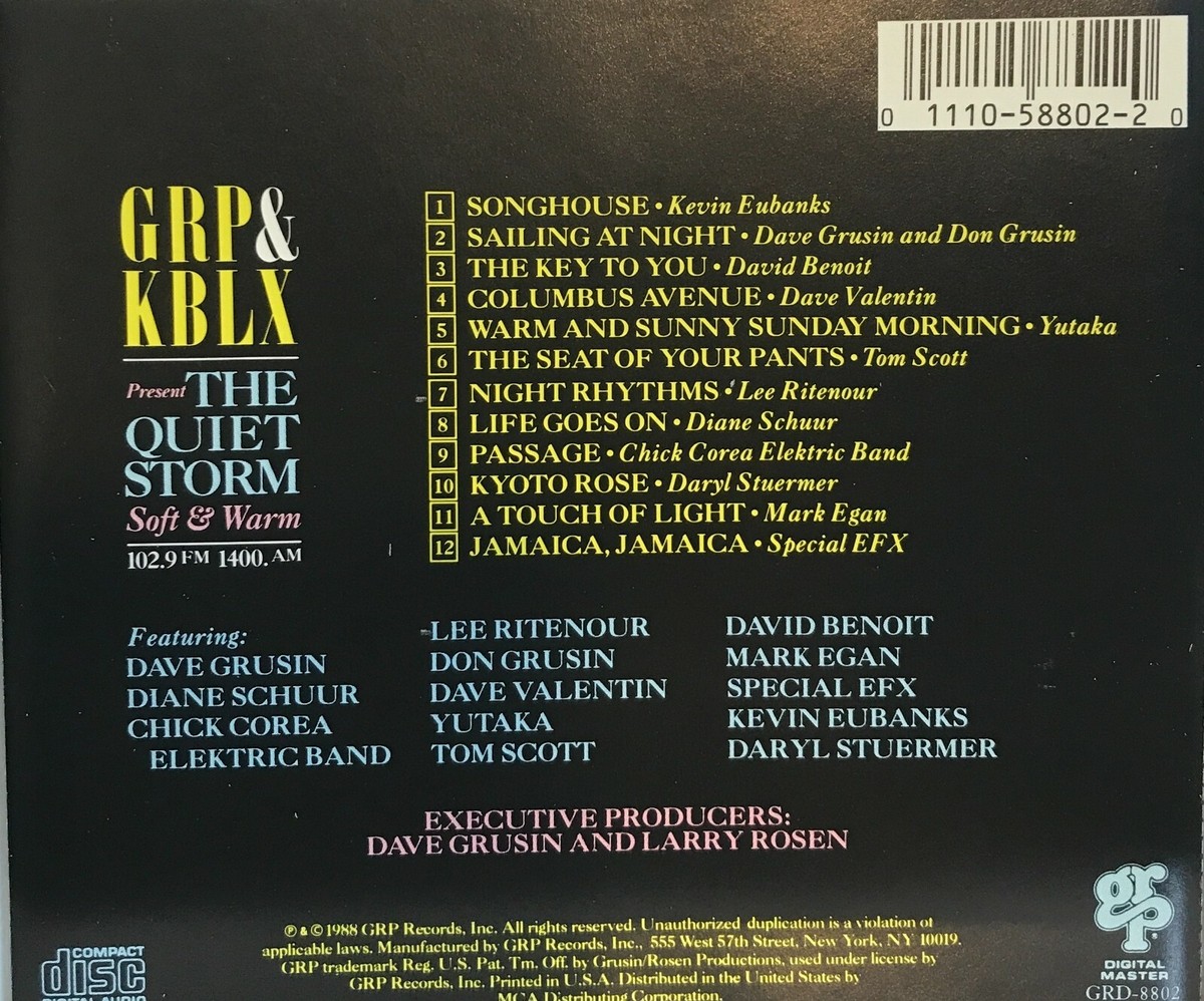 米CD Various Artists Grp &amp;amp; Kblx: Quiet Storm  GRD8802 GRP /00110 Grp & Kblx: Quiet Storm, Various Artists, Good 11105880244| eBay