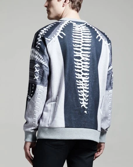 GIVENCHY Sudadera BÉISBOL 2013 Colección Hombres Felpa trompe l'oeil lacci Foto 2 de 4