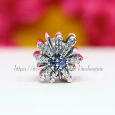 Authentic Pndora Silver CZ & Blue Crystal Dazzling Fireworks Bead 797518NCB