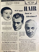 Atlanta GA Print Ad 1952 AJC Thomas Hair Growth Treatment 90 Forsyth St