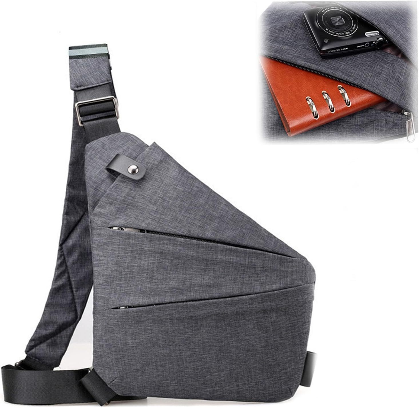 Valcen Personal Pocket Bag for Man, Crossbody Multipocket Antithief