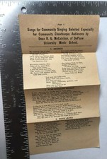 Vtg Songs For The Community Chautauqua Audiences Music School Star Spangled