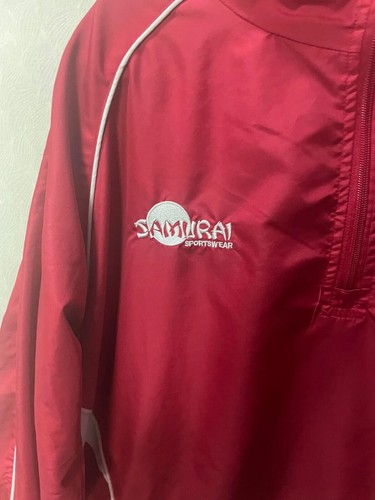Samurai Sportswear Jacket Red Men's Hooded Half Zip Active Wear Size: Medium - Picture 8 of 11