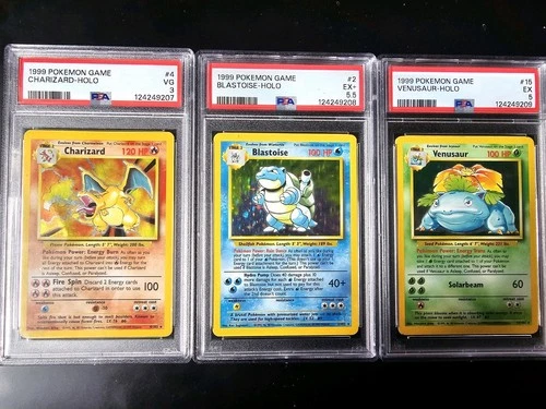 Charizard Blastoise Venusaur Base Set Trio Sequential Certs Low Pop PSA