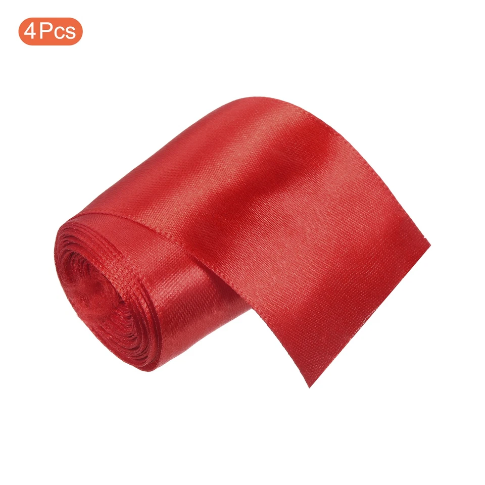 4pcs 5cmx5m Finish Line Satin Ribbon Poly Tape Athletic Sprint Run Race Belt Red - Image 3 of 4