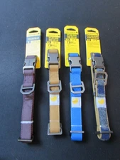 NEW 4 Pc Carhartt Brown Blue Nylon Duck Field Dog Collar Set Pet Size Medium