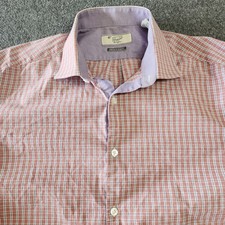 Original Penguin Heritage Slim Fit Plaid Button Up Shirt Mens 16.5 34/35 Pink