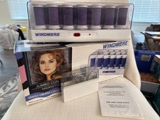 NOB Windmere Hair Setter Flocked Gentle Curls 20 Jumbo Curlers Hot Rollers Purpl