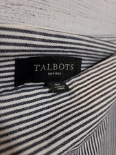 Talbots Women's Blue/White Striped Straight Pencil Skirt, Size 8P Petites, 6