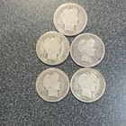 Barber Dimes Lot of 5 Silver 1901 1903 1912 1913 1914-D Circulated Coins  #482