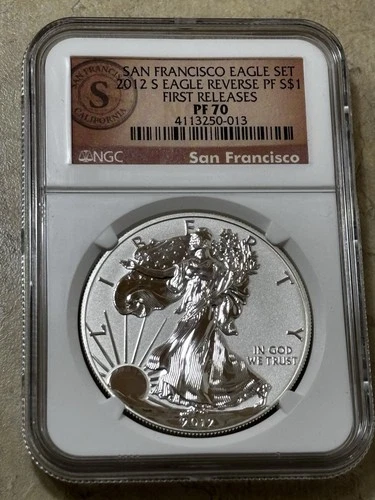 2012-S Silver American Eagle Dollar • NGC PF70 • First Releases • SF EAGLE SET