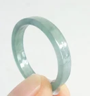 Certified Icy Green Burma Natural A Jade Jadeite Carved Ring Inner 19.5mm 戒指