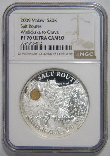 MALAWI SILVER 20 KWACHA SALT ROUTES SERIES WIELICZKA TO ORAVA NGC PF70UC GRADED