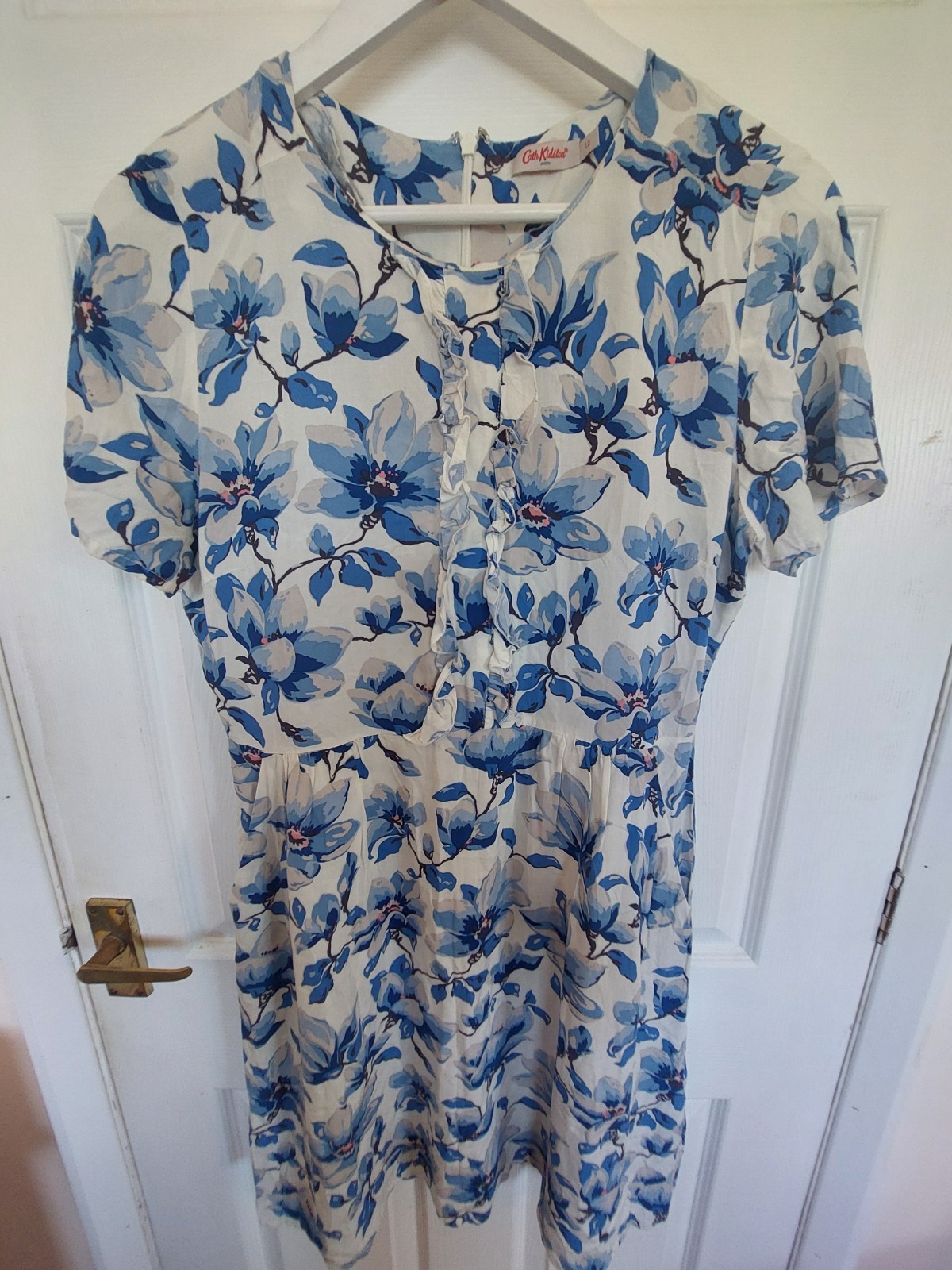 Cath Kidston Dress UK 12 Blue White Floral Cotton Tea…