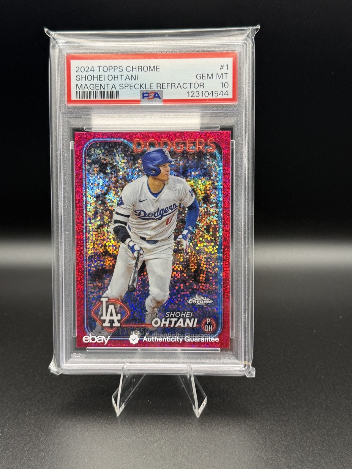 2024 Topps Chrome - Shohei Ohtani #1 Magenta Speckle Refractor 176/350 PSA 10 MT