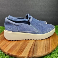 Vionic Kearny Women's Sneaker 8.5 Blue Demin Slip On Platform Comfort Shoes
