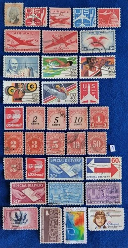 US Stamps BOB Vintage Lot of 30+ All Different Used Postage Due and Airmail
