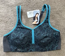 Anita Active Sports Bra Size 34B Maximum Support Air Control  5544 Gray Aqua