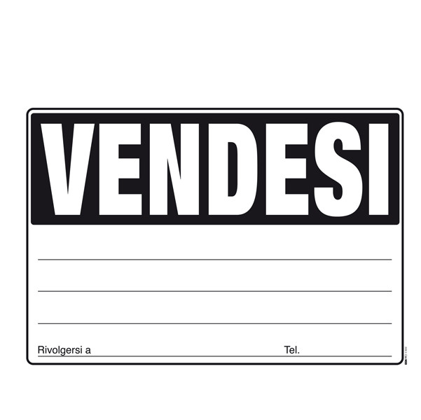 Cartello di Comunicazione Edipro - Vendesi - 33x24 cm - E9202 (Assortiti Conf. 2