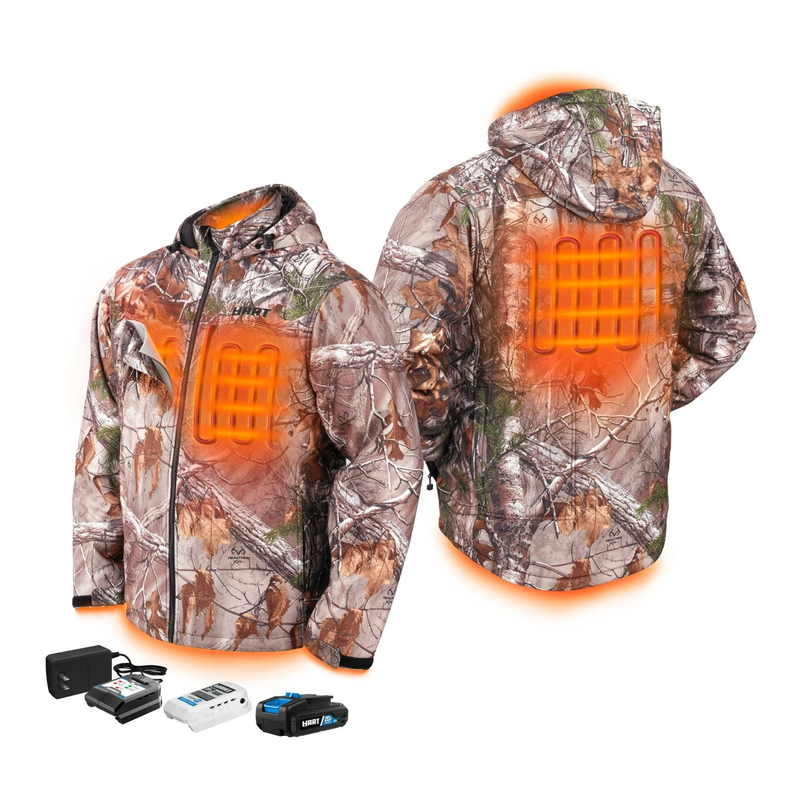 HART 20-Volt Men's Heated Medium-Duty Jacket Kit Realtre Xtra Camouflage (XL)™