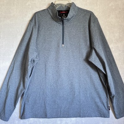 Gerry Pullover Mens 2XL Gray Quarter Zip Performance Athletic Stretch Layer