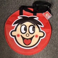 NWT Hot-Kid Want Want Taiwan Red Round Tote Bag Shopper Straps Snaps New w/ Tags