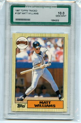1987 TOPPS TRADED #129T MATT WILLIAMS ROOKIE CARD RC, GIANTS - AGS 10 GEM MINT
