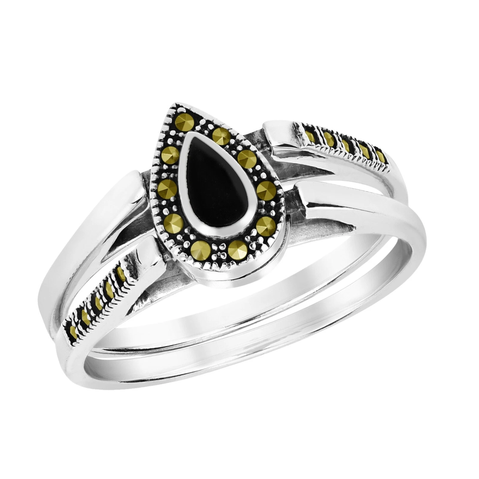 7 Anillos de moda Marcasita Anillo