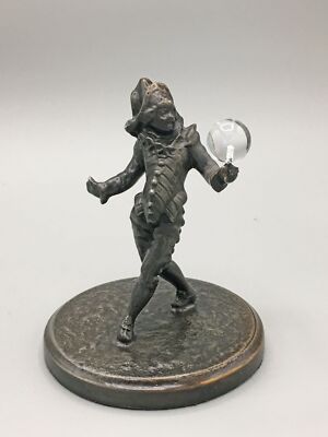 Belle Époque French ÉMILE BRUCHON Bronze Pierrot/Harlequin Collection Française 