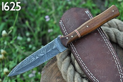 9  Double-Edged Damascus steel Dagger boot Knife Hunting wood handle