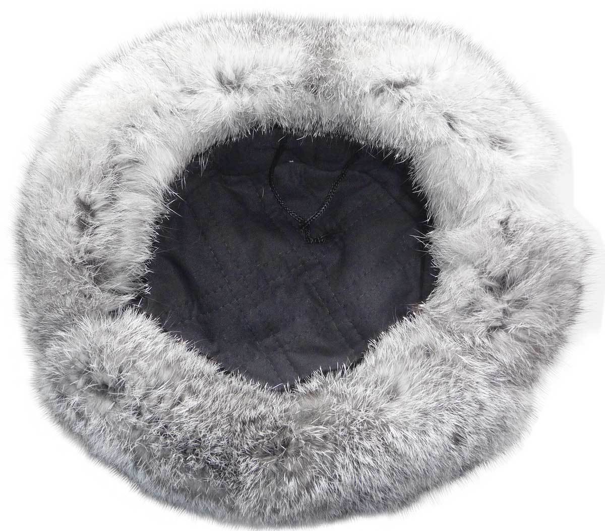 Rabbit fur Russian ushanka winter hat. Gray. Trapper Pilot
