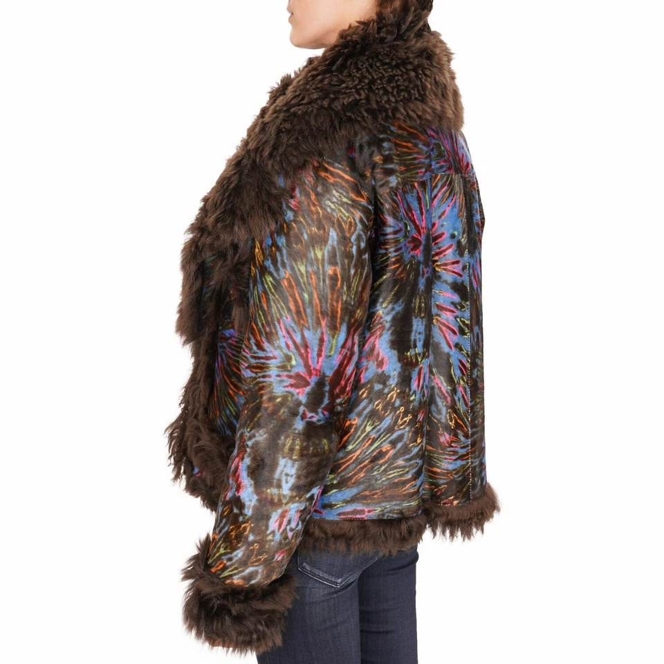 DSQUARED RUNWAY Oversize Lamb Fur Parka Jacket Coat Brown 38 US 2 XS S 12349 - Image 4 of 4