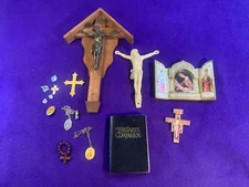 Religious jewelry items  and extra Jesus Christ etc. estate find