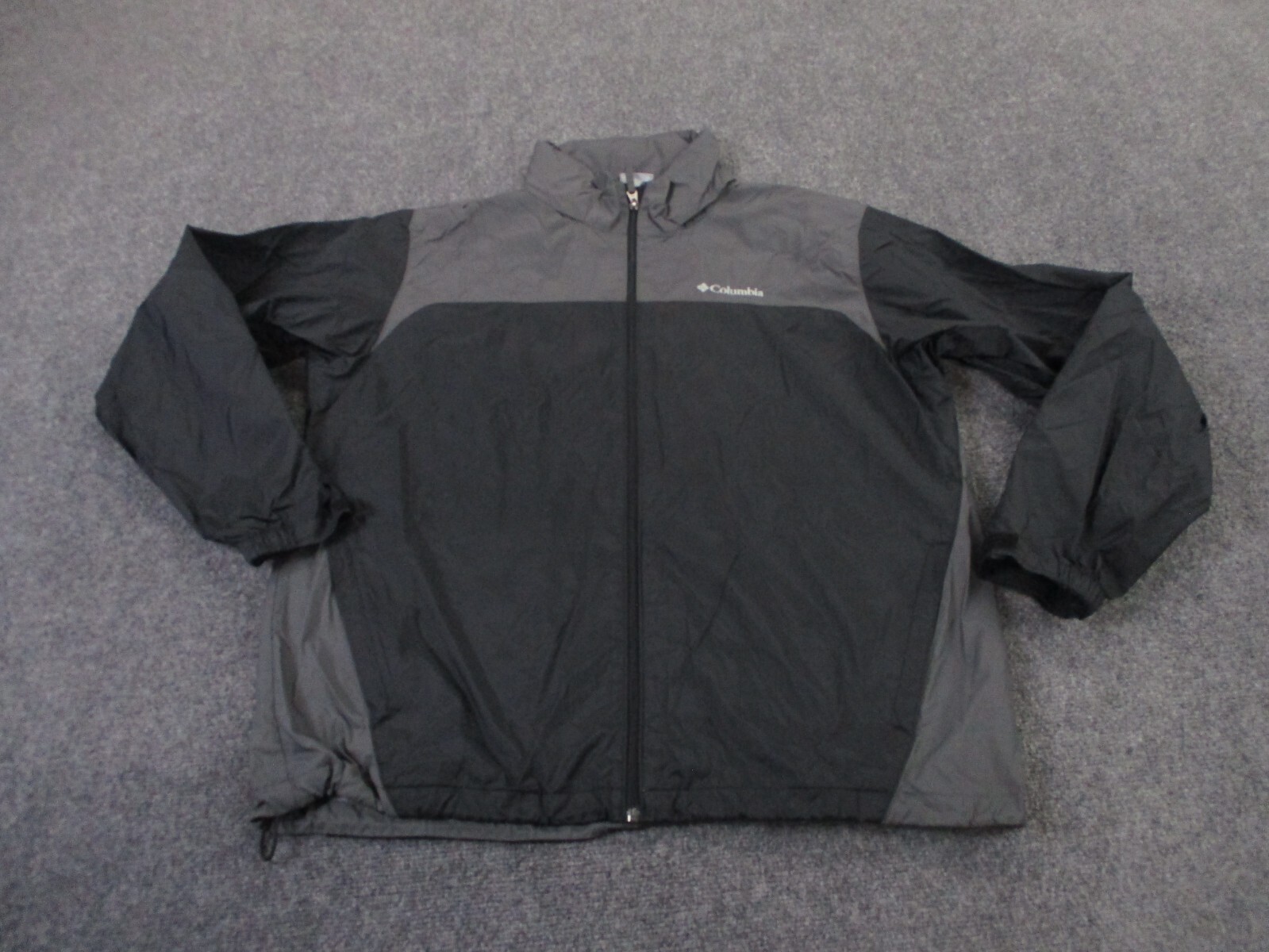 Columbia Men's XL Black Lightweight Nylon Rain Jacket for Hiking Camping Outdoor