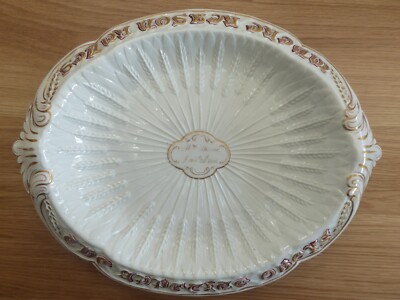 Seltener antiker W Brownfield weiß Keramik Brotteller/Platte datiert 30. Januar 1866
