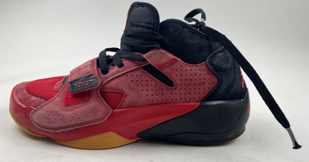 Nike Mens Air Jordan ZION 2 \'UNIVERSITY RED GUM\' Size 8 Brand New Jordan Zion 2 “Red Suede Gum” - SKU: DO9073-600 - YouTube main image 4