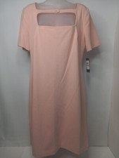 Tommy Hilfiger Womens Pink Cut-Out Sheath Dress w/Tag Mini Zip Short Sleeve