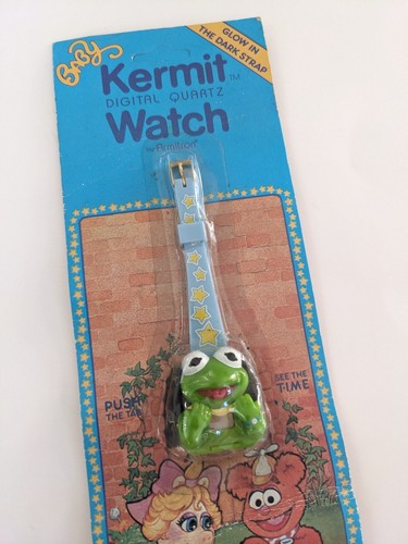 Vintage 1987 Baby Kermit The Frog Digital Watch Henson Productions Muppet Babies - Picture 2 of 8