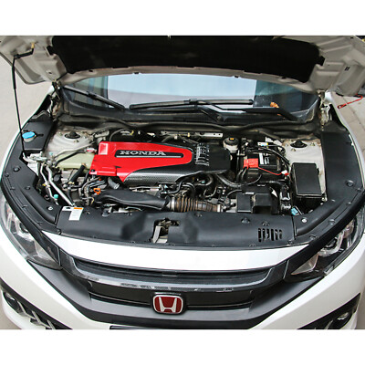 Pair Of Engine Bay Side Cover Panels For 2016-2018 Honda Civic 10th Gen – Left & Right, Black, Unpainted