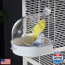 Hanging Brid Bath with Feeder for Cage, 3 in 1 Multifunction Bird Bath/Bowl/H