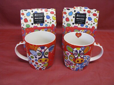 2 x Maxwell & Williams Love Hearts Coffee Mug 370ml Donna Sharam Design NEU OVP