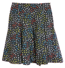 SK15653- JONES NEW YORK Womens Silk Paneled A-Line Skirt Lined Polka Dot Sz 6