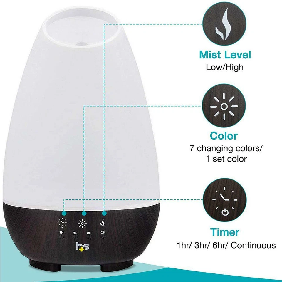 HealthSmart Aromatherapy Essential Oil Diffuser and Cool Mist Humidifier (500mL) - Image 4 of 4