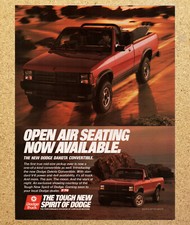 Dodge Spirit Truck Dokota Convertible 4x4 - Vintage Print Ad Ephemera Art 1989