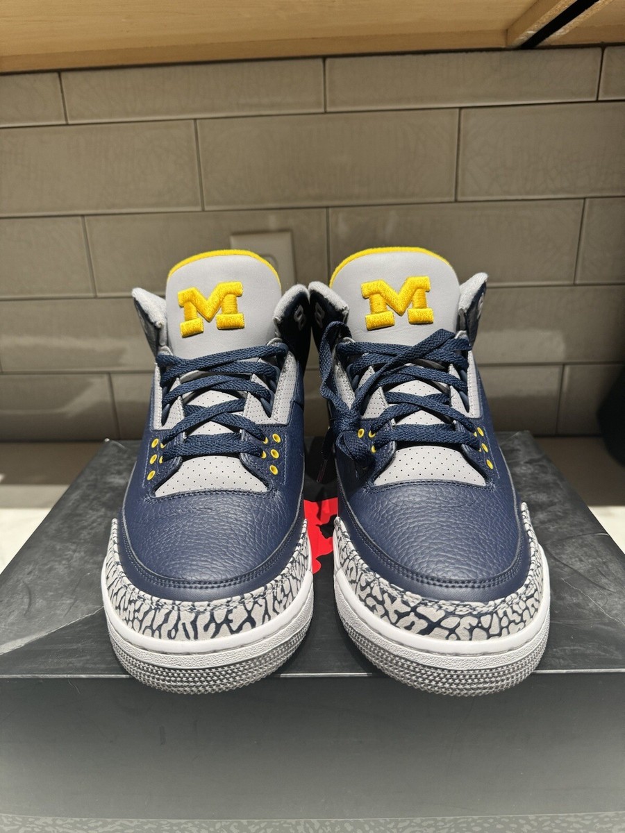 Size 14 - Air Jordan 3 Retro PE Michigan Wolverines | eBay
