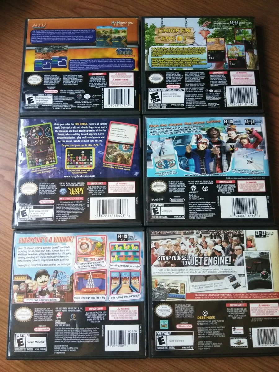 Nintendo DS Game Lot Shawn White I Spy Carnival Games Indy 500