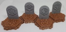 Custom 3d Printed 4 Graveyard Tiles  Tombstones For Heroscape Set 2