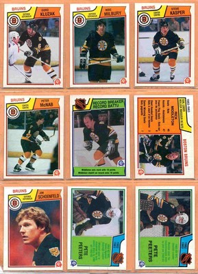1983  Boston Bruins Team Lot 15 diff Ray Bourque Rick Middleton Gord Kluzak RC